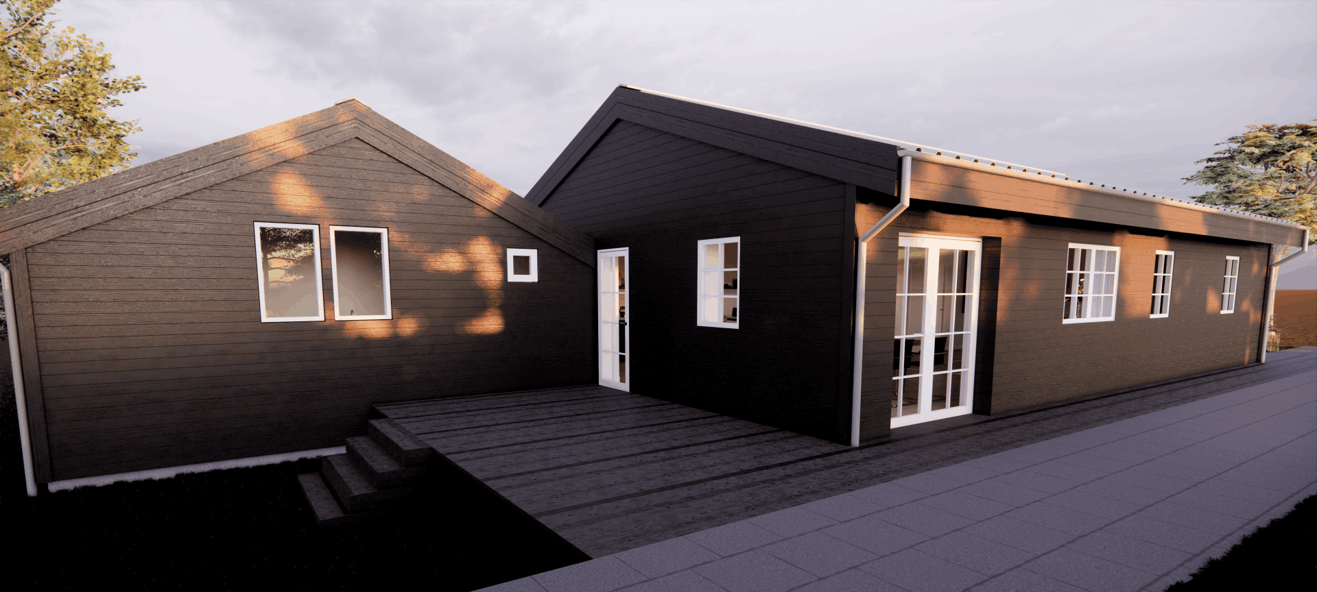 Hus med terrasse (dag)