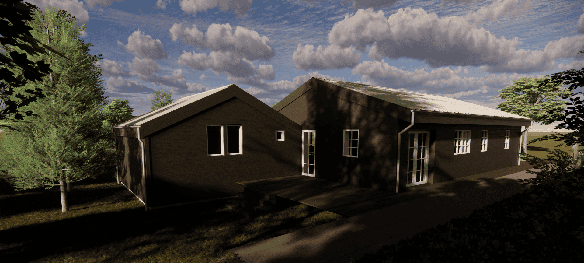 Sort hus (skrå vinkel)