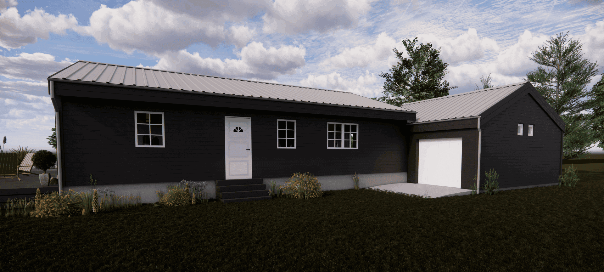 Sort hus (terrasse)