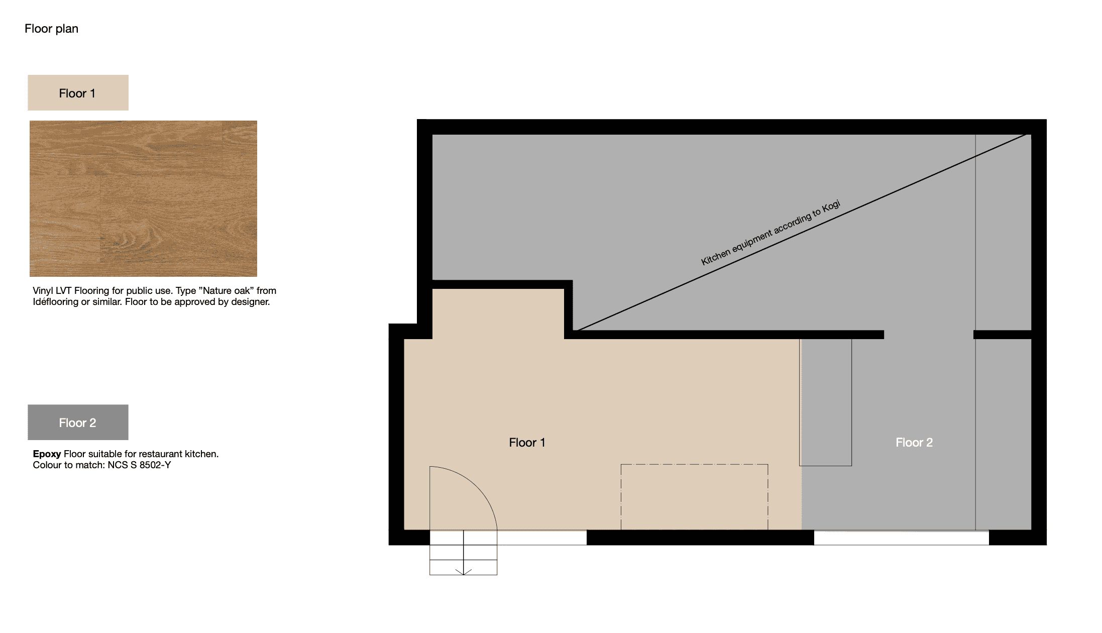 Plantegning (farvet areal)